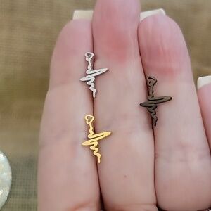 HEARTBEAT EKG STUD EARRINGS, Choice of Color